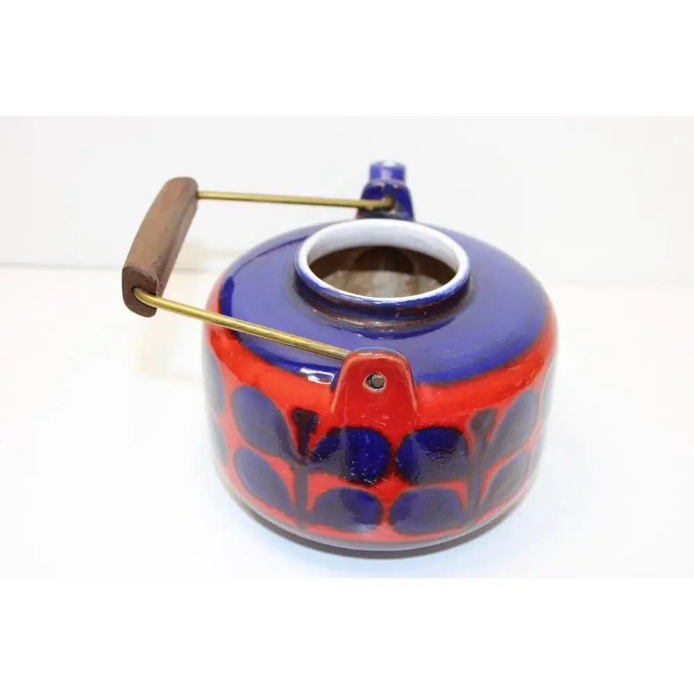 VTG Waechtersbach West Germany Fat Lava MCM Mid Century Teapot Set 5 Cups